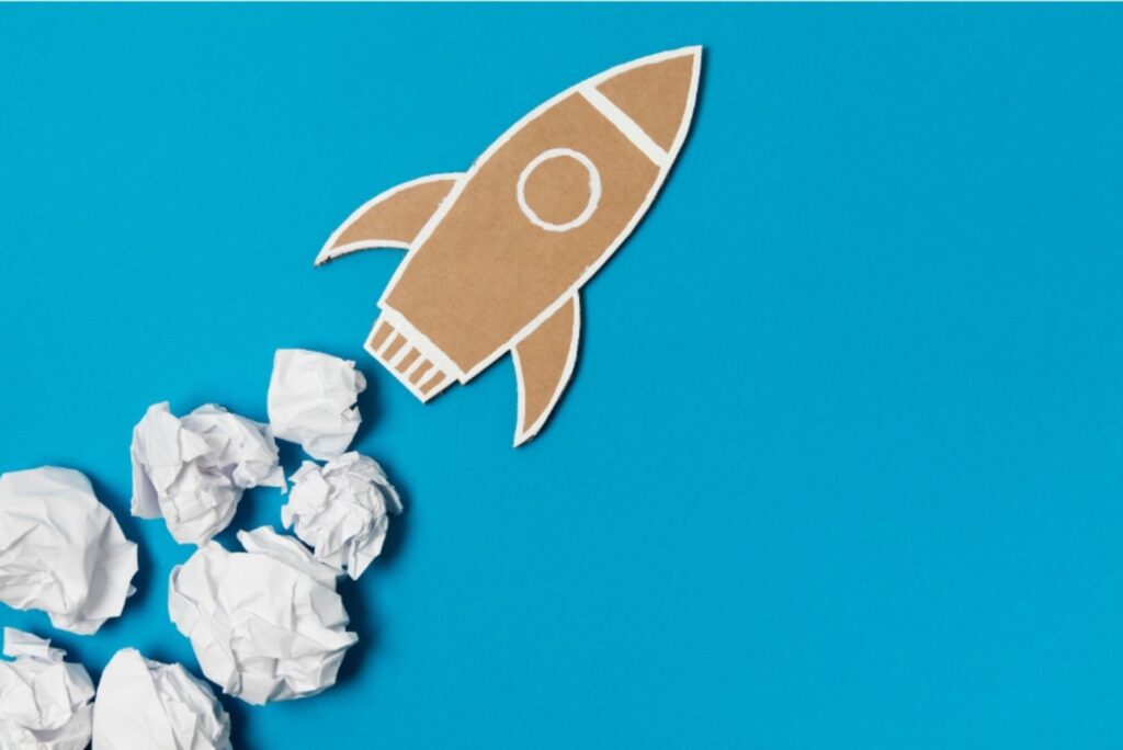 rocket launch paper mache